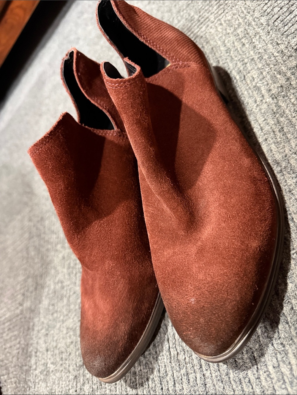 Crevo Women's Rust Suede Chelsea Booties